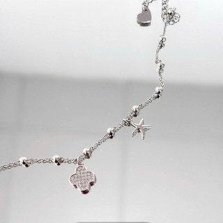 Lắc chân nữ LAMY Lucky Four Leaf Star Silver Anklet 9058