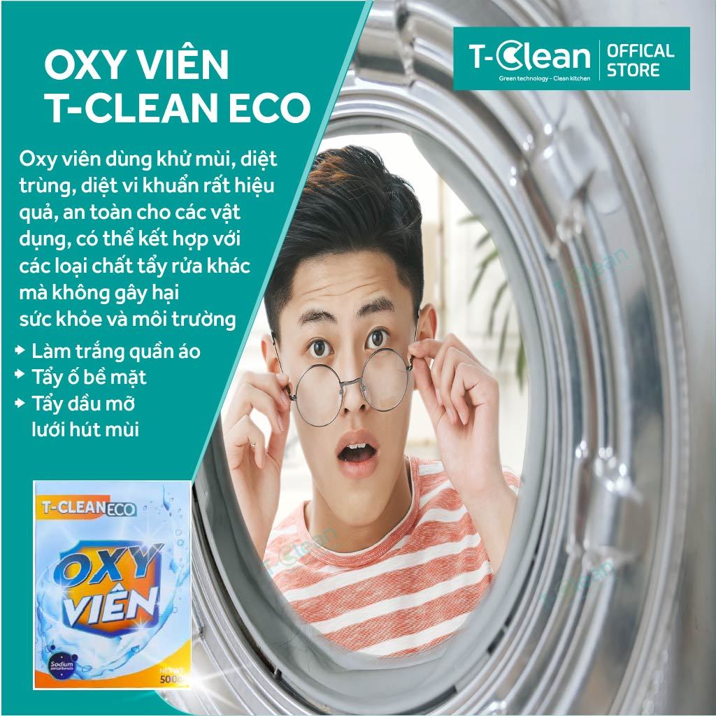 Bột Oxy T-Clean, Tẩy quần áo, Thông tắc cống, Tẩy xoong nồi inox, Tẩy đa bề mặt, Không mùi
