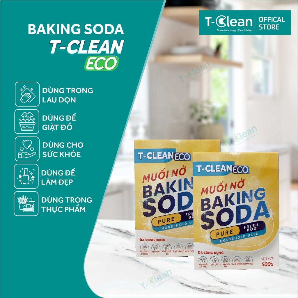 Baking Soda Pure T-Clean 700g tẩy rửa đa năng, khử mùi, làm sạch hiệu quả đa bề mặt