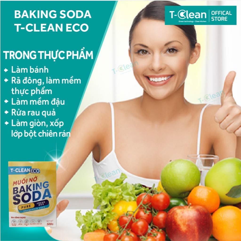 Baking Soda Pure T-Clean 700g tẩy rửa đa năng, khử mùi, làm sạch hiệu quả đa bề mặt