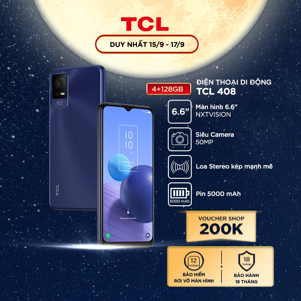 [Tặng kèm tai nghe 15-17/09] Điện thoại di động TCL 408 T507U (4+128GB ...
