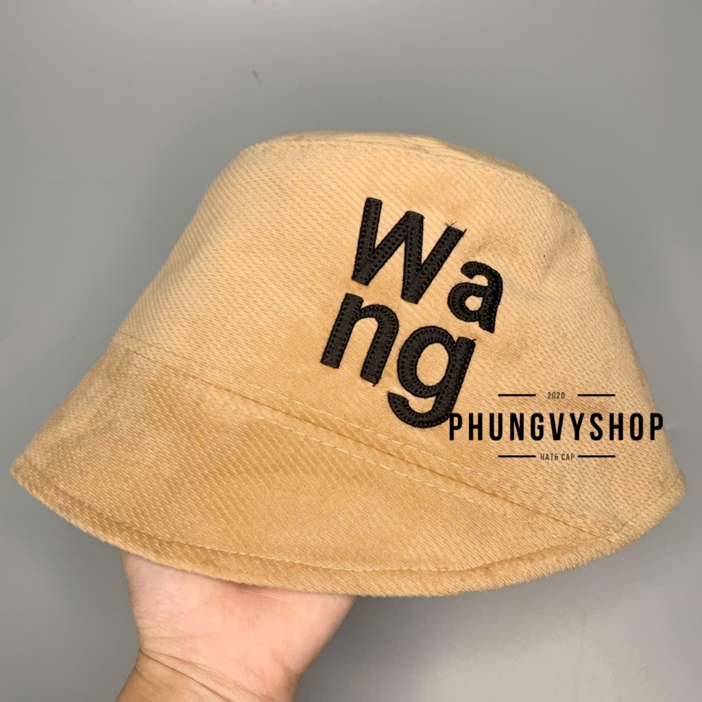 (SALE) Mũ CỤP Nhung mềm bucket tai bèo vành unisex phong cách hàn quốc Phungvyshop- Nón Sụp VÁ VÀNH Thêu WANG