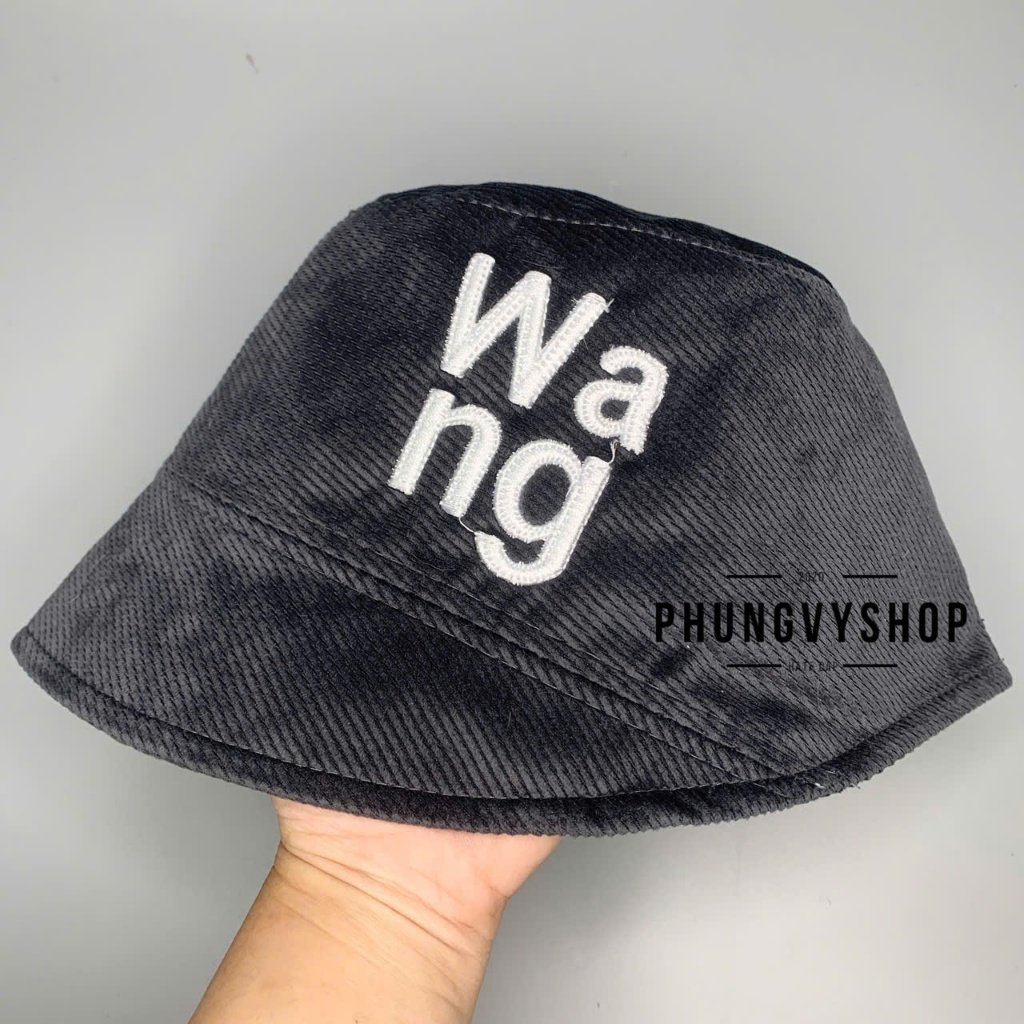 (SALE) Mũ CỤP Nhung mềm bucket tai bèo vành unisex phong cách hàn quốc Phungvyshop- Nón Sụp VÁ VÀNH Thêu WANG