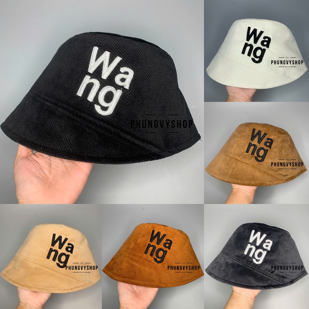 (SALE) Mũ CỤP Nhung mềm bucket tai bèo vành unisex phong cách hàn quốc Phungvyshop- Nón Sụp VÁ VÀNH Thêu WANG