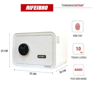 Két sắt mini vân tay 🎁GIAO 2H🎁 thông minh Aifeibao VT25 bảo mật cao cấp 2 màu đỏ/đen