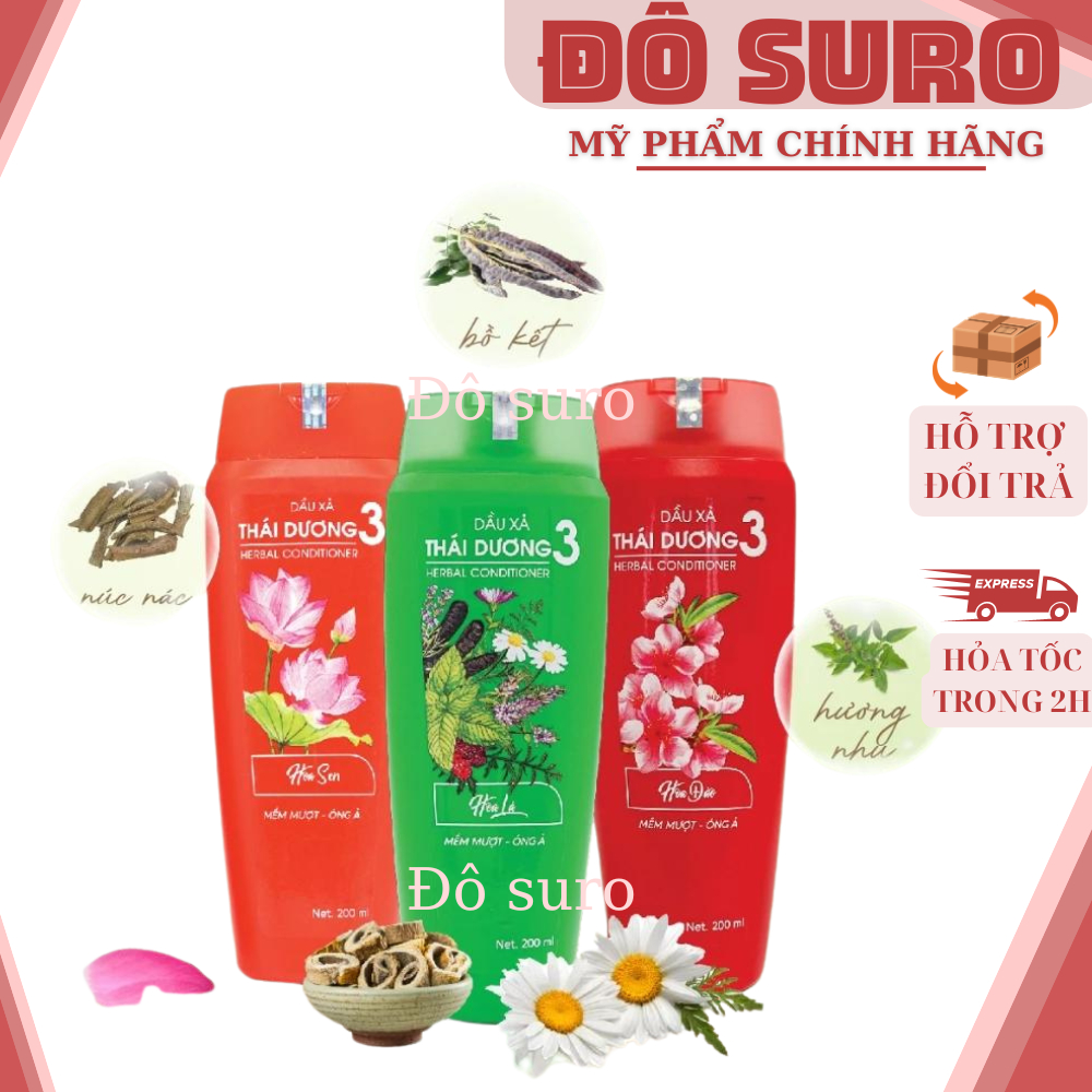 Dầu Gội Dược Liệu Thái Dương 3 VÀ 7 Sao Thái Dương 200ml - ( bao bì thay đổi tùy đợt hàng)
