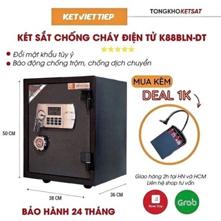 Két sắt chống cháy gia đình khóa điện tử K88BLN-DT nặng 55kg chống trộm bảo mật an toàn cao cấp Việt Tiệp