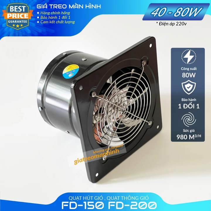 Quạt Hút Gió FD-100, FD-150 , FD-200 Thông Gió Hút, Mùi Nhà Bếp Nhà Vệ Sinh , Phòng Ngủ