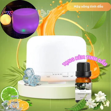 Máy Xông Tinh Dầu 500ML Tặng kèm 1 lọ tinh dầu Có Đèn Đổi Màu - Máy Khuếch Tán Tinh Dầu Cao Cấp Dành Cho Gia Đình Xông T