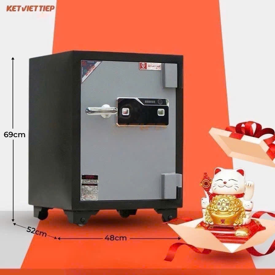 Két sắt Vân Tay Việt Tiệp Cao Cấp  KVT54 Vân Tay Điện Tử Kết Nối App Chính Hãng Chống Cháy Hiện Đại