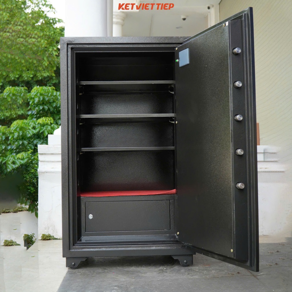 Két Sắt Ngân Hàng Nhà Nước Việt Tiệp Vân Tay Điện Tử KCC220-VT kết cấu thép nguyên tấm chắc chắn