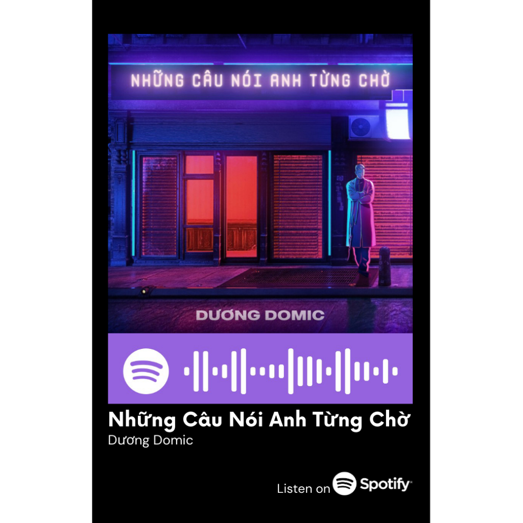 [Vui lòng đặt từ 2c]Thẻ Spotify ca sĩ Dương Domic (có thể quét được mã)