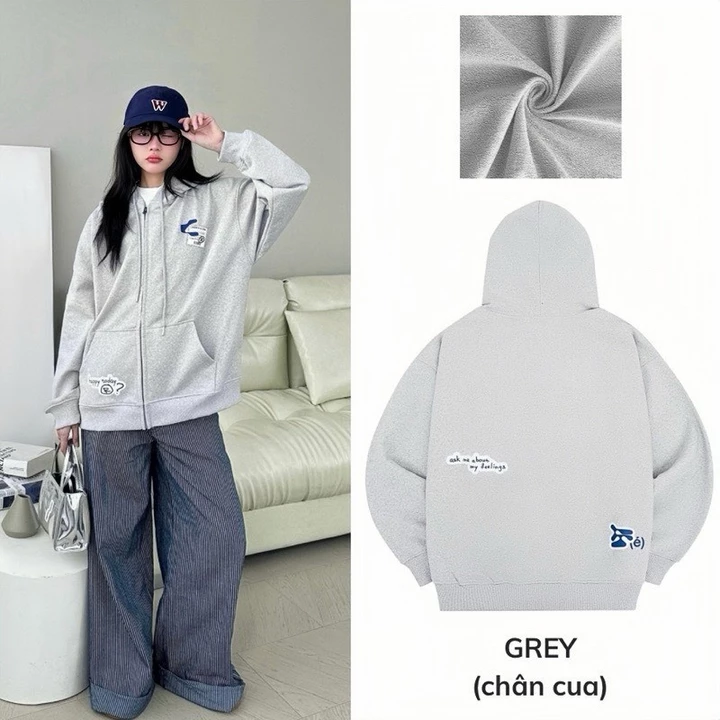Áo Hoodie Zip Feeling Cinder, Áo Khoác Nam Nữ Form Rộng Local Brand Chính Hãng