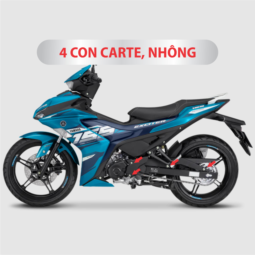Ốc Salaya Exciter 155 full bộ gắn dàn áo, dàn chân, yếm, ốp pô, che sên...