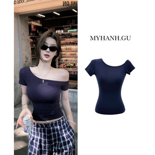 Áo thun ôm lệch vai 1 bên tay ngắn basic đơn giản dễ mặc ( 0A15) -MYHANH.GU