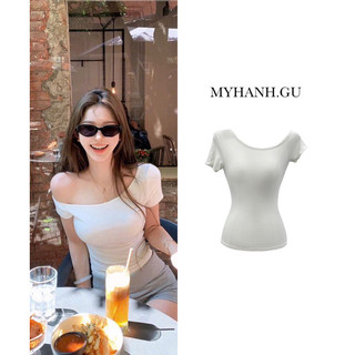 Áo thun ôm lệch vai 1 bên tay ngắn basic đơn giản dễ mặc ( 0A15) -MYHANH.GU