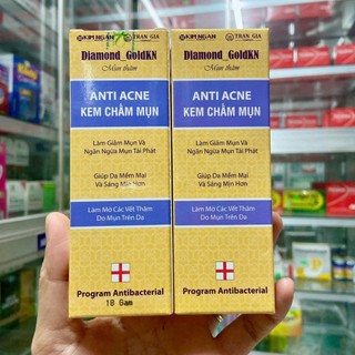 Kem chấm mụn ANTI ACNE DIAMOND GOLDKN Trần gia giúp giảm mụn, ngăn ngừa mụn tái phát, làm mờ thâm mụn, tube 18g
