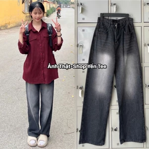 Quần jeans ống xuông rộng phối màu xu hướng #0650 #0533 #0168 #0650