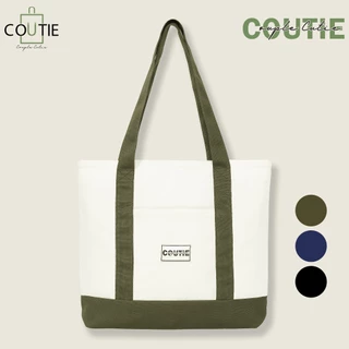 Túi Tote Canvas COUTIE BAG Phối Màu Lót Đáy - PM2210