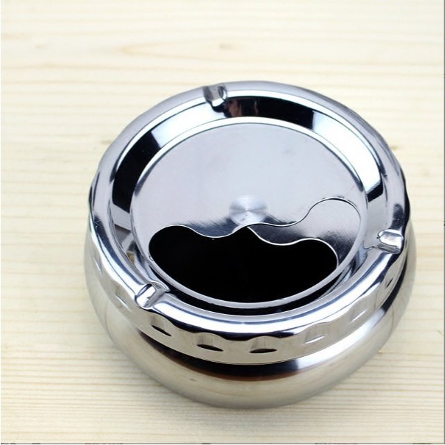 Gạt tàn inox đa dụng, Gạc Tàn Thuốc nắp xoay - GTT002f