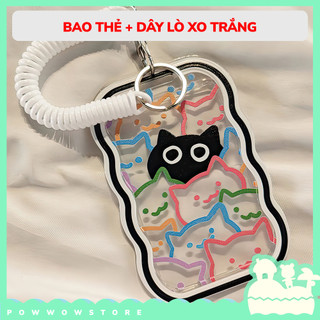 [Sẵn VN] Bao Đựng Thẻ Nhân Viên Dọc Nhựa Mica Trong Suốt Phong Cách Nhân Vật Hoạt Hình Mèo Cat Đáng Yêu Cute