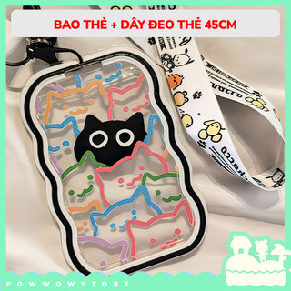 [Sẵn VN] Bao Đựng Thẻ Nhân Viên Dọc Nhựa Mica Trong Suốt Phong Cách Nhân Vật Hoạt Hình Mèo Cat Đáng Yêu Cute