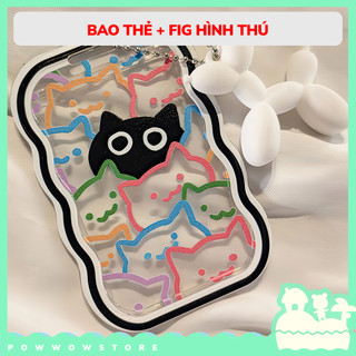 [Sẵn VN] Bao Đựng Thẻ Nhân Viên Dọc Nhựa Mica Trong Suốt Phong Cách Nhân Vật Hoạt Hình Mèo Cat Đáng Yêu Cute
