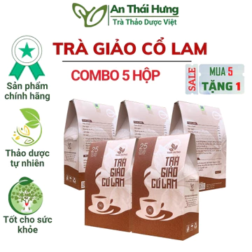 [Combo 05hộp] Trà Giảm Cân Giảm Mỡ Máu Trà Giảo Cổ Lam Thái Hưng Hộp 25 Túi Lọc x 5g - Siêu Sale mua 5 tặng 1