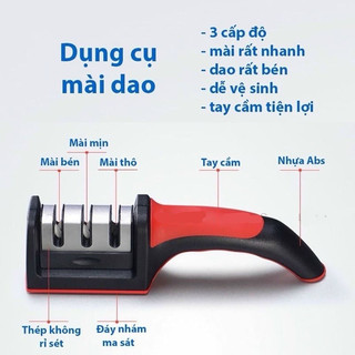 Dụng cụ mài dao kéo cầm tay 3 cấp độ.Mài dao nhà bếp