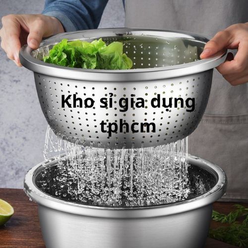 Bộ thau rổ inox 304 đủ size rửa rau củ quả tiện lợi, Âu inox kèm rổ ...