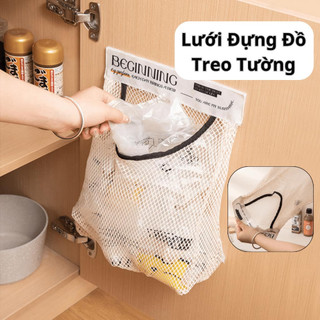 Túi lưới treo dán tường đựng độ đa năng, túi lưới đựng tất vớ, túi đựng nhà bếp