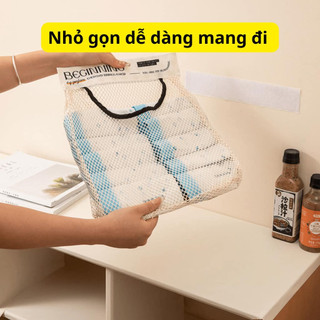 Túi lưới treo dán tường đựng độ đa năng, túi lưới đựng tất vớ, túi đựng nhà bếp