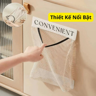 Túi lưới treo dán tường đựng độ đa năng, túi lưới đựng tất vớ, túi đựng nhà bếp