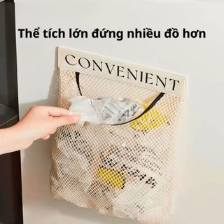 Túi lưới treo dán tường đựng độ đa năng, túi lưới đựng tất vớ, túi đựng nhà bếp