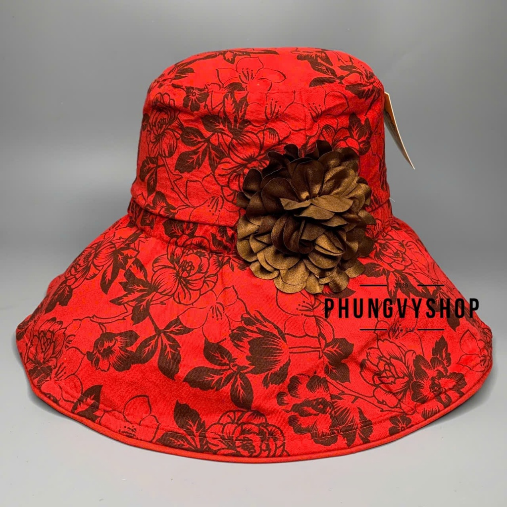 Mũ bucket tai bèo nón vải chuông mềm vành rộng phungvyshop - Bo CHUONG HOA LÁ HOANAU