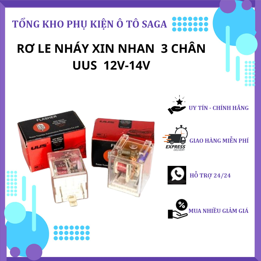 Rơ le xi nhan 3 chân 12v 24v. Rơ le nháy 3 chân UUS | Shopee Việt Nam