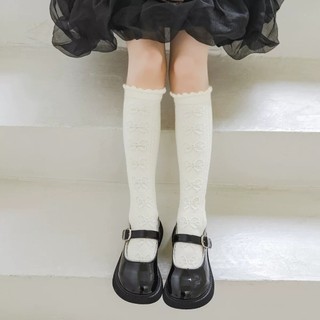 Sét 5 Đôi Tất Vớ Cotton Dài Bắp Đùi ,Thoáng Khí Thấm Hút Mồ Hôi Phối Hoạ Tiết Gothic Cho Bé Gái te69