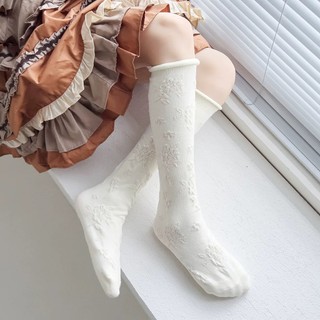 Sét 5 Đôi Tất Vớ Cotton Dài Bắp Đùi ,Thoáng Khí Thấm Hút Mồ Hôi Phối Hoạ Tiết Gothic Cho Bé Gái te69