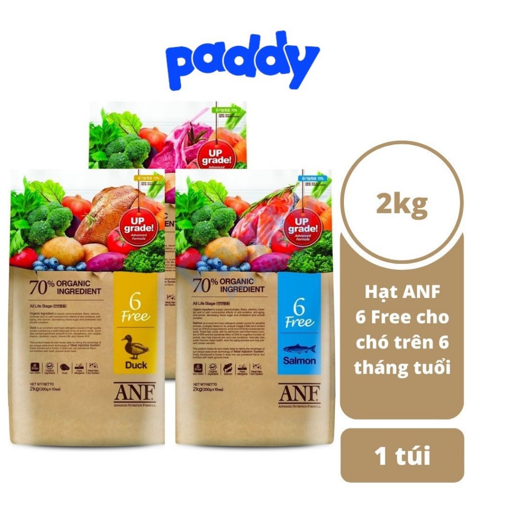 [1.6kg] Hạt Chó Trên 6 Tháng ANF 6Free Hữu Cơ