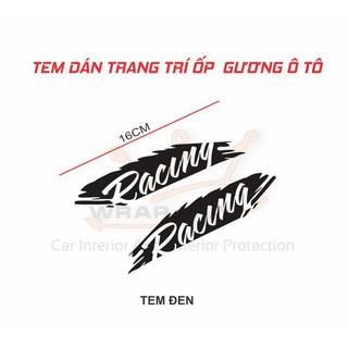 Tem chữ Racing trang trí gương chiếu hậu ( giá bao gồm 1 cặp)
