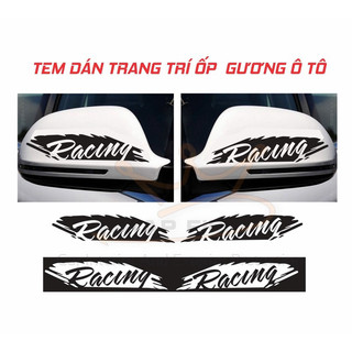 Tem chữ Racing trang trí gương chiếu hậu ( giá bao gồm 1 cặp)
