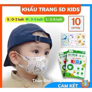 Sét 50 Chiếc Khẩu Trang 5D TaKi In Hình Họa Tiết Cho Bé Từ 0-2 Tuổi ,2-6T