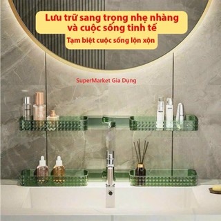 Kệ tam giác nhà tắm nhựa trong suốt dán tường.Kệ góc tường nhà tắm đa năng mẫu mới
