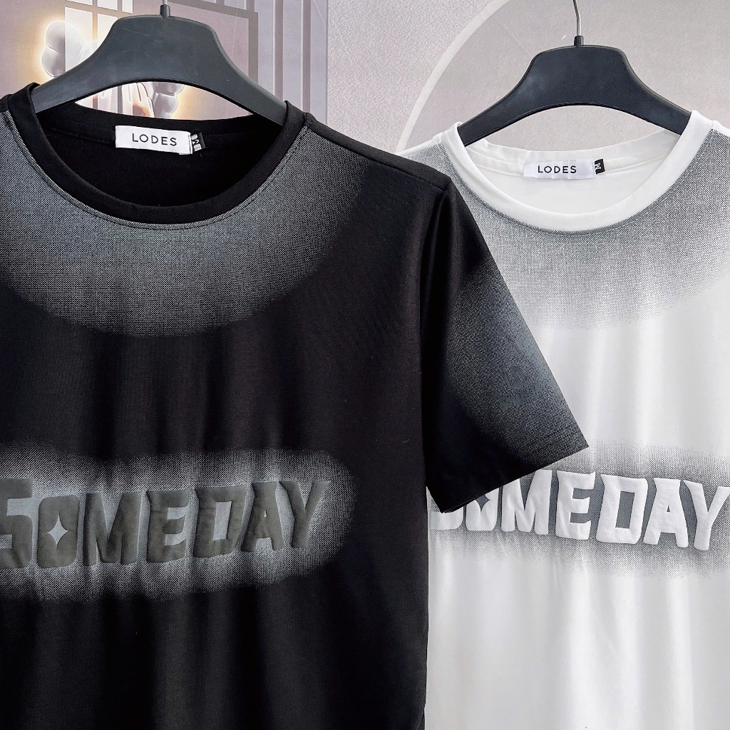 [HKT.37] Áo Phông Nam Cổ tròn, chữ dập nổi someday, cotton mịn, co dãn, Menswear Top Áo Thun    ==>>