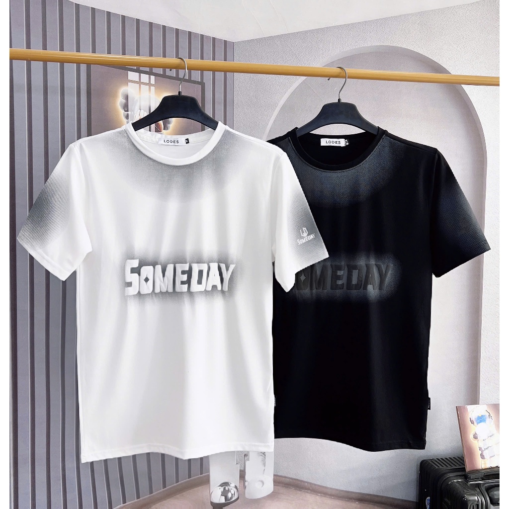 [HKT.37] Áo Phông Nam Cổ tròn, chữ dập nổi someday, cotton mịn, co dãn, Menswear Top Áo Thun    ==>>