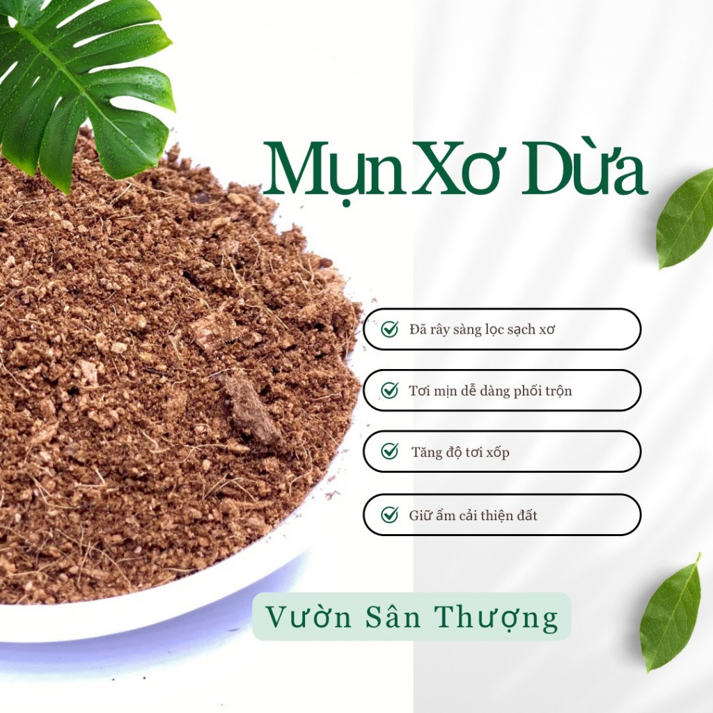 Mụn Xơ Dừa Gói 500g, Trồng Cây, Ươm Cây, Trộn Đất