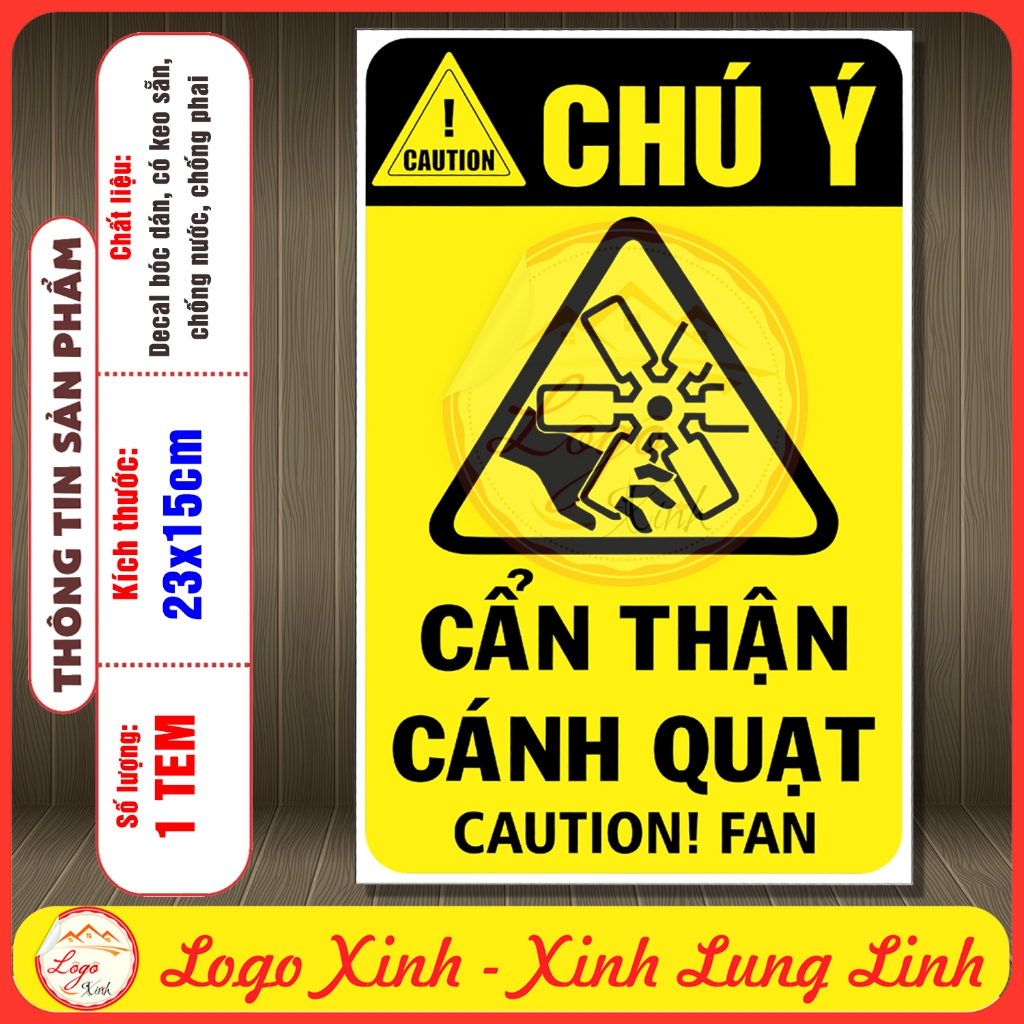 LOGO TEM STICKER BIỂN CẢNH BÁO CẨN THẬN CÁNH QUẠT - CAUTION FAN - BIỂN ...