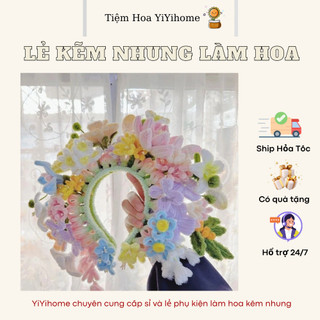 Kẽm Nhung Loại 1 Dày Mịn Dài 30cm 7-8mm Hơn 40 Màu Làm Hoa Handmade DIY Trang Trí Tết Yiyihome