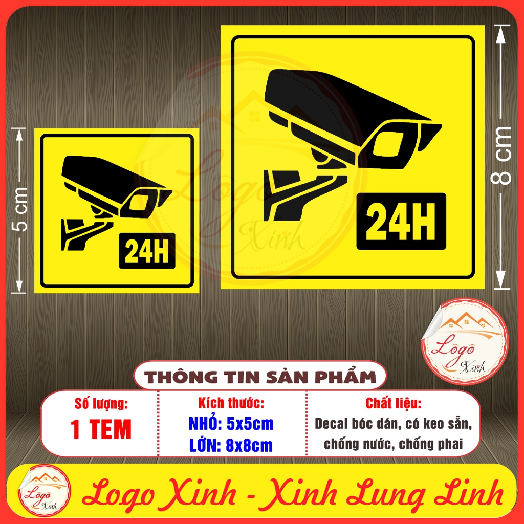 LOGO TEM STICKER BIỂU TƯỢNG CAMERA - CẢNH BÁO KHU VỰC CÓ CAMERA GIÁM ...