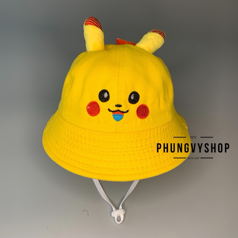 [Bé 3-6 TUỔI-vòng đầu53cm] Mũ TAI BÈO VÀNH PI NỈ- nón BUCKET bé